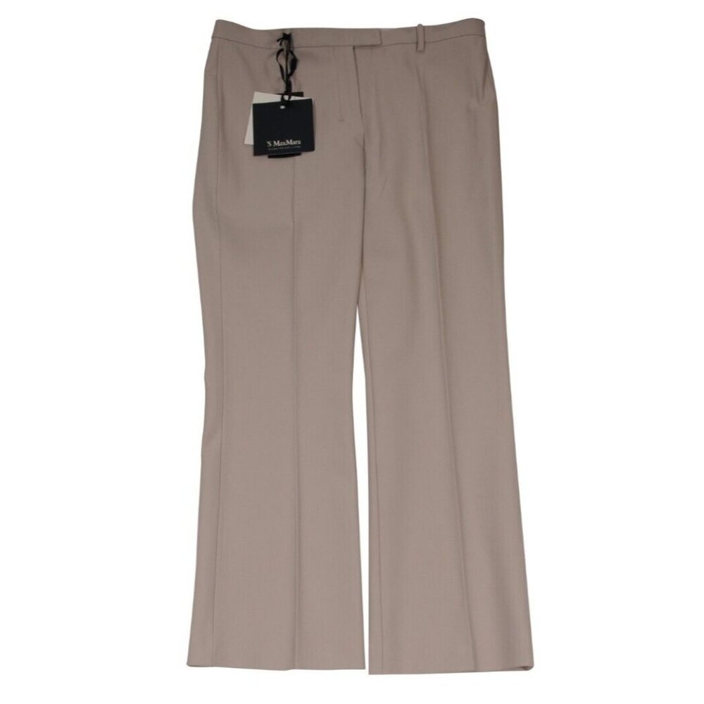 S Max Mara Womens Donna Pantalone US 12 EU 46 Sand Beige Pants Trousers